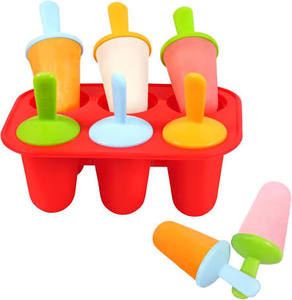 lot 5967 image: Silicone Popsicle Molds with Reusable Sticks BPA Free Food Grade