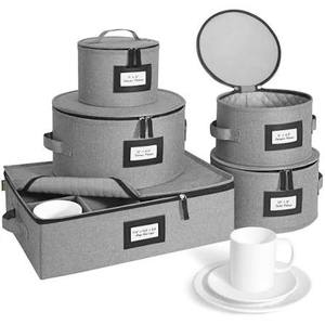 lot 5975 image: Baleine Plate Set Dinnerware Storage Box 4-Piece