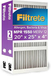 lot 9268 image: Filtrete 1550 Electrostatic High Performance Air Filter 20x25x4 (Qty 2)