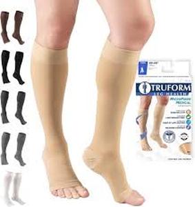 lot 10360 image: Truform Leg Health MicroFiber Medical Compression Socks 20-30 mmHg Firm Short Length