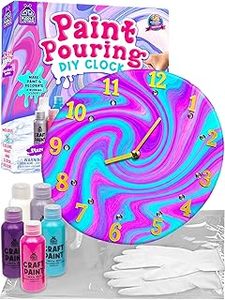 lot 11856 image: Paint Pouring DIY Clock Stardust Sorbet