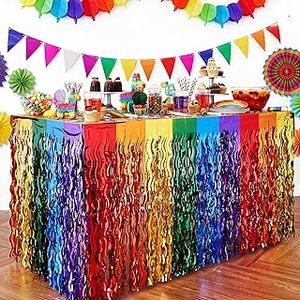 lot 12345 image: JOYIN Cinco De Mayo Decoration Set with Wavy Foil Fringe Table Skirts