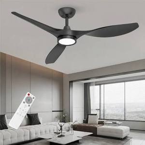 lot 13341 image: Roomratv Ceiling Fans with Lights, 52 Inch Black Ceiling Fan with Remote Control, Quiet Noiseless Reversible DC Motor 6 Speeds Timers 3 CCT Dimmable Modern Fan Light Indoor for Bedroom Living Room