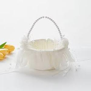 lot 18145 image: Set of 2 Lace Flower Baskets, White