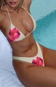 lot 18152 image: MakeMeChic Women�s Large Polka-dot Yellow Floral Two Piece Bikini