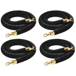 lot 18157 image: 4pk 60in Black Velvet Stanchion Ropes