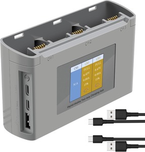 lot 18158 image: 3-Channel Li-ion Battery Charger (only two batteries included)