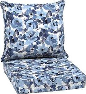 lot 19524 image: Braden Z0060B 2-Piece Sofa Set Blue Floral Pattern 27 in H x 24 in W x 51 in D for Loveseat