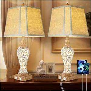 lot 19532 image: 28.5 inch Hollow Carved Table Lamps 2 Pack PL8014 PL8035