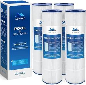 lot 19534 image: Aquivex Pool and Spa Filter AQUIVEX-21 7in 60 Sq Ft Trilobal 4-Pack