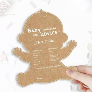 lot 1499 image: Bllhl Baby Shower Games for Girl or Boy Prediction Cards for Baby Decorations, 60PCS Kraft