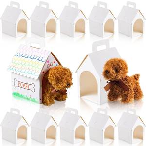 lot 2001 image: ShinyRelief 24 Pcs Dog Party Favors Boxes Dog House Shaped Treat Gift Boxes with Holes Foldable with Handle for Adopt a Puppy Party Favors Kid DIY Crafting Birthday (House Style)