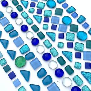 lot 2014 image: LITMIND Assorted Blue Irregular Crystal Mosaic Tiles, 9oz Value Pack - Perfect for Art Crafts, Mosaic Making Projects, Home Decor, and More
