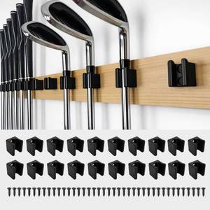 lot 2073 image: JINTECH Golf Club Organize Holder, Wall Display, Wall Hanger, Rack, Mount 15 Holder Set (Head up - 10mm - 15set)
