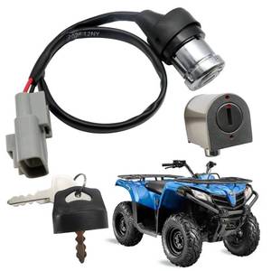 lot 2075 image: MINETPS 9GQ0010100 Ignition Switch with Keys Compatible with 2016 2017 2018 2019 CFMOTO CFORCE 400, CFORCE 500 ATV Ignition Lock Switch Key Replace 9GQ0-010100