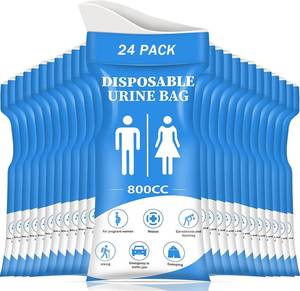 lot 2076 image: DIBBATU Urine Bag, 24 Pack 800ML Disposable Urinal Bag for Travel, Emergency Portable Pee Bag and Vomit Bags, Unisex Urinal Bag as Toilet Bag Suitable for Camping, Traffic Jams, Pregnant