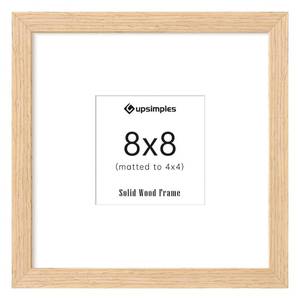lot 2080 image: upsimples 8x8 Picture Frames, Natural Solid Wooden Picture Frames, Display 4x4 with Mat or 8 x 8 Without Mat, Wall or Tabletop, 1 Pack, Natural