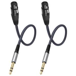 lot 2088 image: HUALEU 2 Pack 14 TRS Male to 3Pin XLR Female Microphone Cable,6.35mm TRS to XLR Female Braid Quarter inch Balanced Cable for Mixer Microphone Active Speakers-1Feet