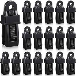 lot 2091 image: Outus 20 Pcs Tarp Clip Crocodile Mouth Multipurpose Secures Clamp with Strong Lock Clamp Trap Clip Camping Clips Tighten Tent Snap Grip for Outdoor Tent Awning Banner(Black)