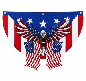 lot 2447 image: JEGERMIG Patriotic Eagle American Flag Banner Indoor Outdoor Bunting Decoration Red White Blue