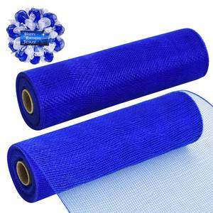 lot 2464 image: TONIFUL 2 Rolls 10 Inch Royal Blue Decorative Mesh Ribbbon Rolls, Fabric Mesh for Wreath Supplies, Front Door Wreath Crafts Tree Decor Easter Christmas NewYears Halloween Decoration (10 ydsroll)