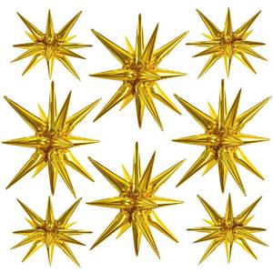 lot 2468 image: TONIFUL 8 Pcs Gold Star Foil Balloons Large Explosion Mylar Balloons for Party Backdrop Christmas New Year Birthday Wedding Baby Shower Anniversary Photo Booth Supplies