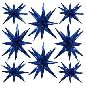 lot 2475 image: TONIFUL 8 Pcs Navy Blue Foil Star Balloons Large Mylar Explosion Balloons for Party Backdrop Christmas New Year Birthday Wedding Baby Shower Anniversary Photo Booth Supplies