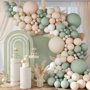 lot 2478 image: 149pcs Neutral Balloon Arch Kit, Sage Green Balloon Arch Kit with Nude White Sand Sage Green Balloons for Wedding Birthday Baby Shower Decorations