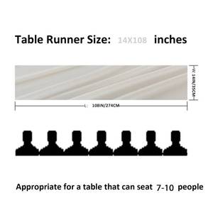 lot 2481 image: flohar 12Pack 9ft Chiffon Table Runner 14x108 Inch Sheer Romantic Table Runner for Wedding Birthday Party Bridal Shower Outdoor Decoration-Ivory