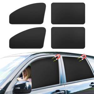 lot 2489 image: Leather Car Curtains for Side Window - 4 Pcs Privacy Sun Shades Magnetic 100% Block Light Car Window Covers with Cooler Feeling (Leather, 4pcs)