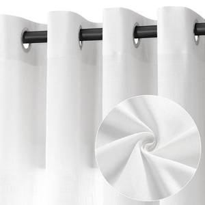 lot 2493 image: Jowels Off White Linen Curtains 84 Inch Length 2 Panels for Living Room Bedroom, Light Filtering Sheer Curtains 84 Inches, Elegant Modern Grommet Semi Sheer Soft Privacy Drapes