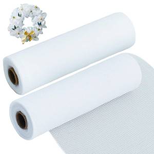 lot 2494 image: TONIFUL 2 Rolls 10 Inch White Decorative Mesh Ribbbon Rolls, Fabric Mesh for Mesh Wreath Supplies, Front Door Wreath Crafts Tree Decor Christmas NewYears Halloween Decoration (10 ydsroll)