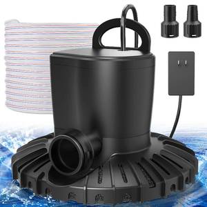 lot 3208 image: GAIZERL Pool Cover Pump, 3000LH Automatic On Off Swimming Pool Cover Pump with 2 Garden Hose Adapters, 23ft Drainage Hose, and 49ft Power Cord, Submersible Water Pump for Pool, Tubs, and Water Beds