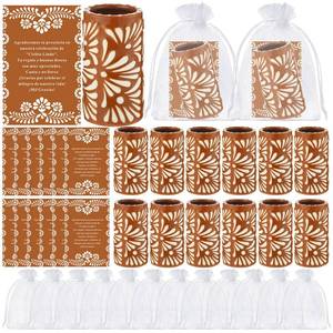 lot 3210 image: Teecyhooo Cielito Lindo Party Favors Mexican Tequila Shot Glasses Mexican Pottery Gift Mugs for Tequila Lover Favors Birthday Baby Shower Party Supplies(Terracotta,12 Set)