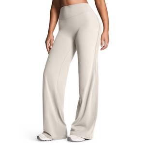lot 4350 image: Aoxjox Womens Workout Athlenza Straight Leg Bottoms High Waist Lumastretch Gym Yoga Pants 31 (Vanilla Beige, Large)