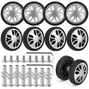 lot 4354 image: Vivikivi 8 Pcs 50mm1.97in Luggage Wheels Replacement, Smooth Swivel Spare Suitcase Wheels Replacement, Wear-Resistant Luggage Repair Parts Kit, V-A4