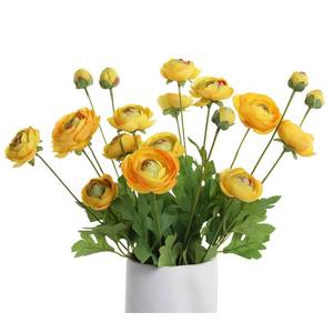 lot 4363 image: GLSATEMAN Artificial Silk Flowers Persian Buttercup Heavy Color Ranunculus Flower 5 Pcs,Suitable for core Decoration,Wedding Floral Creation,Flower Arrangement DIY Project,Interior Decor��Yellow��