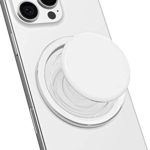 lot 4371 image: Svanove Magnetic Cell Phone Grip Compatible with Magsafe, Collapsible Phone Stand Holder Round Expanding Kickstand for iPhone Samsung Mobile Phones, Cute Soft Silicone Glossy Jelly, White
