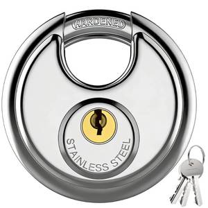 lot 4372 image: Puroma Keyed Padlock, Stainless Steel Locker Lock Heavy Duty Locks with 3 Keys, Waterproof Outdoors Gate Storage Unit Lock with 38 Inch Shackle for Warehouse, Gym Storage Locker (1 Pack)
