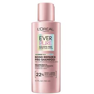 lot 4379 image: LOreal Paris Sulfate Free Bond Repair Pre Shampoo Concentrate, Hair Treatment with Bond  Amino Acid Complex for Colored, Bleached or Damaged Hair, EverPure, 5.1 Fl Oz (Packaging May Vary)