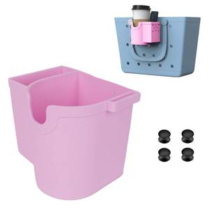 lot 4429 image: 3 in 1 Silicone Bogg Bag Cup Holder Fits 16-40oz, Compatible with all Bogg Bag, Simple Modern Beach Cup Holders, Bog Bag Accessories for StanleyOwalaYeti, Pink