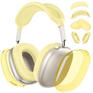 lot 4442 image: Silicone Case Cover for AirPods Max 2, Clear Soft TPU Ear Cups CoverEar Pad Case CoverHeadband Cover for AirPods Max 21 (202620242020), Transparent Accessories for Apple AirPods Max, Yellow