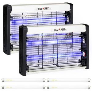 lot 5057 image: 2 Pcs Electric Bug Zapper Indoor Insect Killer with Replacements Bulbs 20W Blue Light Powerful 2800V Attract Fly and Mosquito Traps with Circuit No Load Protection Outdoor Plug in Pest Control