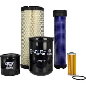 lot 5059 image: XYZIL LVA21198 Maintenance Filter Kit Compatible with John Deere 4200 4300 4400 Compact Utility Tractor M131802 M131803 M806419 MIU804763 LVA10419 Engine Hydrostatic Transmission Oil Air Fuel Pak