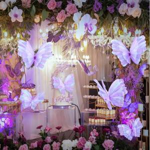lot 5060 image: Geelin 6 Pcs Large Purple Butterfly Decorations Mariposas Grandes para Decoracion Big Butterfly Party Decor 20 Inch 12 Inch 3D Silk Butterflies for Baby Shower Women Birthday Party Wedding Decor