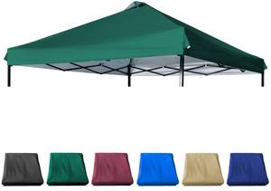 lot 5061 image: JANCANOPY 10x10 Canopy Replacement Top with Air Vent Silver Coated for Straight Leg Canopy Frame, (Forest Green)