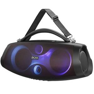 lot 5063 image: DOSS Extreme Boom Pro D200 240W Peak Outdoor Speaker, Punchy Bass, 26H Playtime, Beat-Synced Light, BT5.4, Stereo Pairing, IPX6 Waterproof for Camping, Beach, Tailgate Party-Black