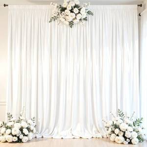lot 5065 image: White Glitter Satin Backdrop Curtain for Parties 10x10FT Shimmer Photo Backdrop Drapes Non-Wrinkle Sparkle Drapes for Backdrop,Back Drop Cloth for Wedding Baby Shower Birthday Christmas Decorations