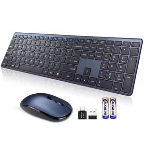 lot 5081 image: Wireless Keyboard and Mouse Combo,2.4G USB-AType-C Ultra Slim Quiet Full Size Matte PC Computer Keyboard & Mice,3 DPI,19 Multimedia Key,Lag-Free Ergo,Long Battery Life for Desktop,Laptop,Smart TV,MAC