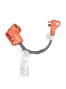 lot 5085 image: RV Electrical Power Adapter Cord Orange 30A to 15A